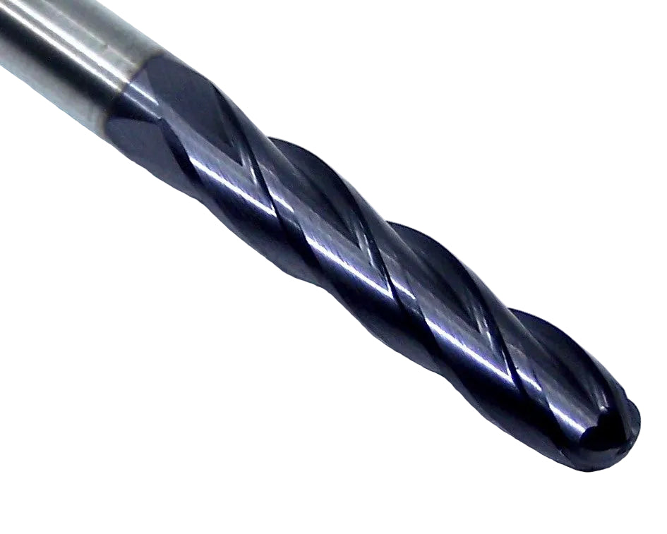 4BN0250IR112A KC633M Kennametal 1/4" Carbide 4 Flute End Mill Long Ball End .250" Diameter 1.125" Flute 3.0" Length .250" Shank 5824521