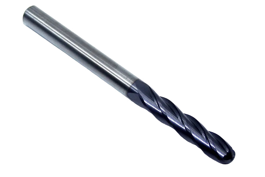 4BN0250IR112A KC633M Kennametal 1/4" Carbide 4 Flute End Mill Long Ball End .250" Diameter 1.125" Flute 3.0" Length .250" Shank 5824521