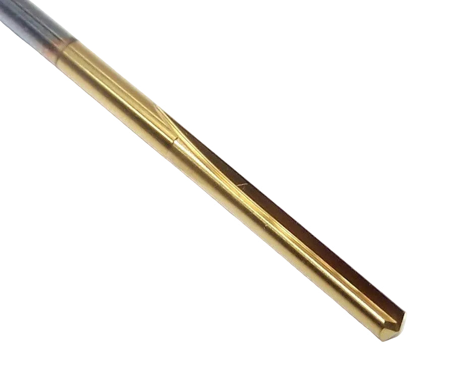 58313 Kyocera #41 Carbide 2 Flute Straight Flute Drill .0960" Diameter .8125" Flute 1.8125" Length .096" Shank 140° Point Tin Coated