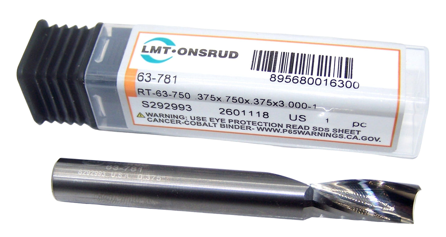 63-781 Onsrud 3/8" Carbide Upcut Router 1 Flute .375" Diameter .750" Flute 3.00 Length .375" Shank
