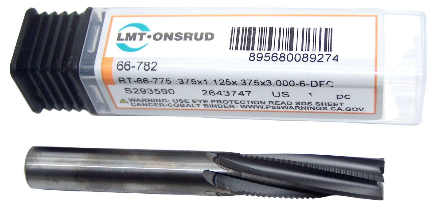 66-782 LMT Onsrud 3/8" Carbide 6 Flute Roughing Router Upcut Diamond Coated .375" Diameter 1.125" Flute 3.00" Length .375" Shank for Composites and Fiberglass