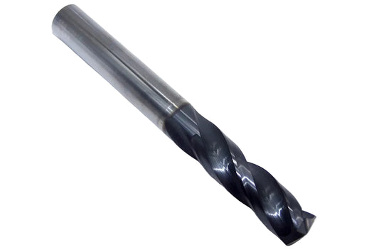 69035 Kyocera SGS 10.00 Carbide 3 Flute Drill AlTiN .3937" Diameter 1.693" Flute 3.50" Length .3937 Shank 150° Point