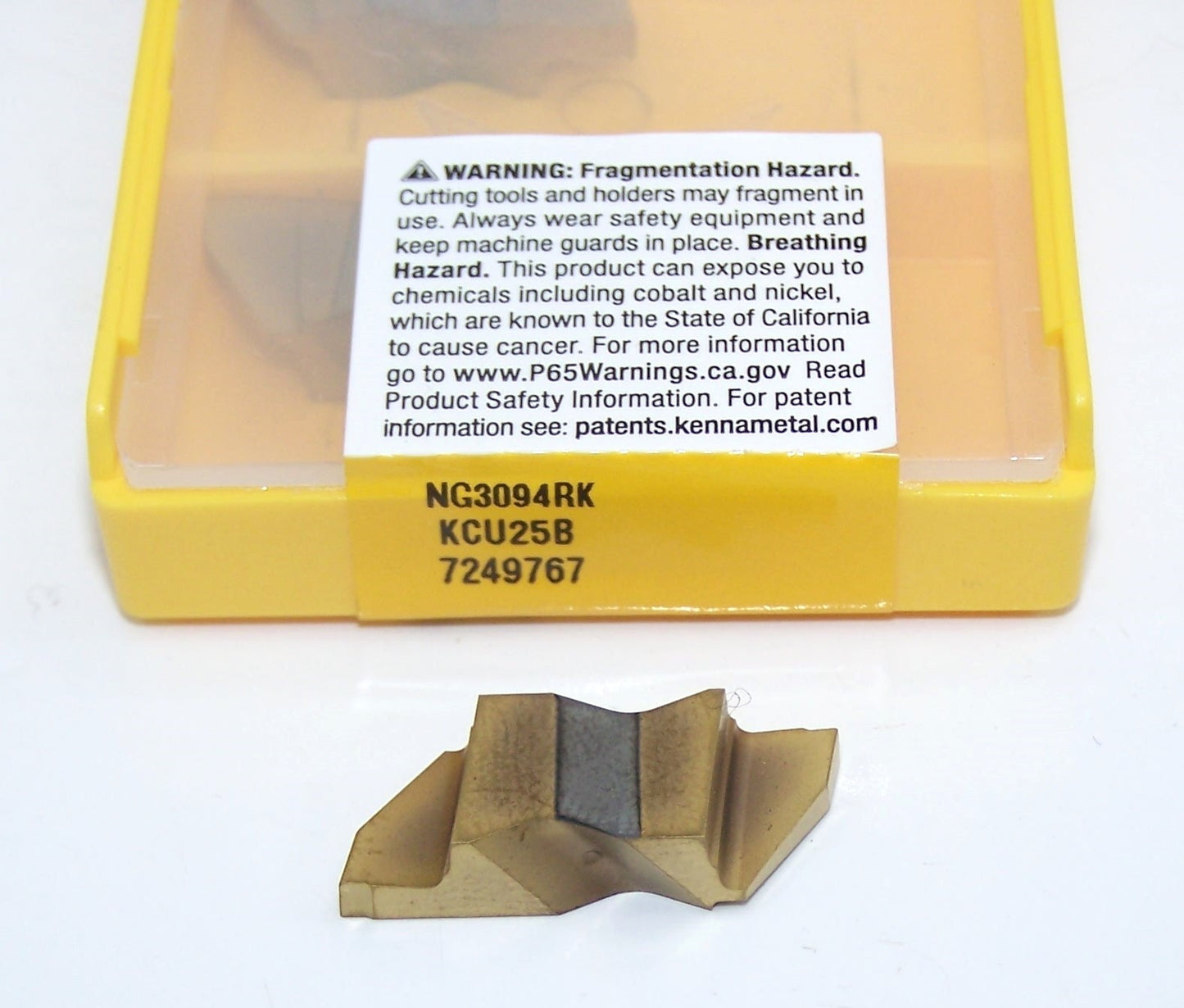 NG3094RK KCU25B Kennametal Top Notch Grooving Insert Right Hand Long Reach .094" Width Size 3 - 7249767- Pack of 5