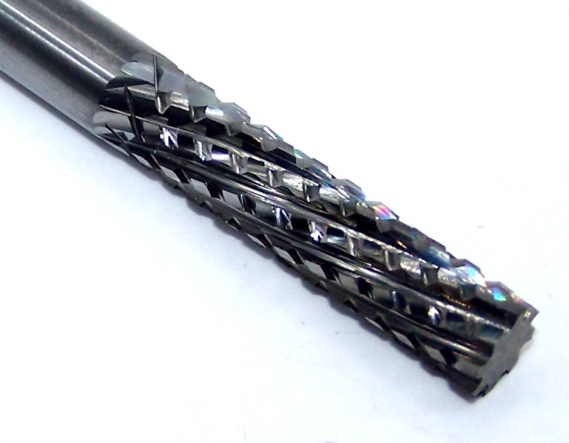 73070 Kyocera SGS 1/4" Carbide CFPR 8 Flute Router Left Cut Square End Bright 0.250" Diameter 1.00" Flute 2.50" Length 0.250" Shank