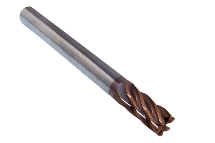 86178 Helical Solutions 1/4" Carbide 6 Flute End Mill .010" Radius .2500" Diameter .500" Flute 2.50" Length .250" Shank HVNI-020-60250-R.010