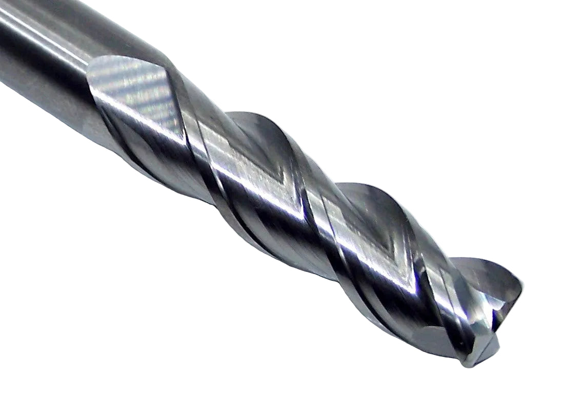 87016 Helical Solutions 3/8" Carbide 3 Flute End Mill 40° Helix for Aluminum .030" Radius .375" Diameter 1.25" Flute 3.0" Length .375" Shank H40ALV-M-30375-R.030
