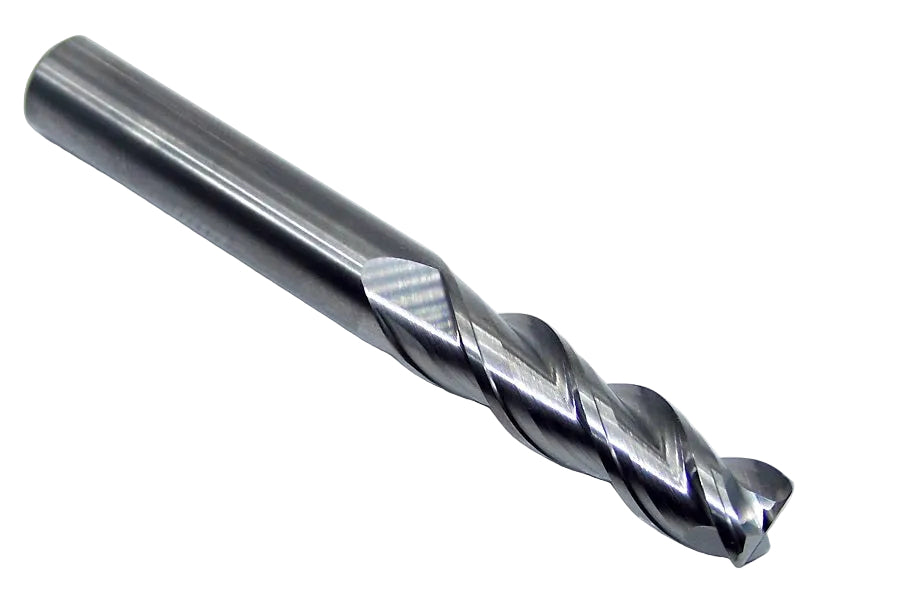 87016 Helical Solutions 3/8" Carbide 3 Flute End Mill 40° Helix for Aluminum .030" Radius .375" Diameter 1.25" Flute 3.0" Length .375" Shank H40ALV-M-30375-R.030