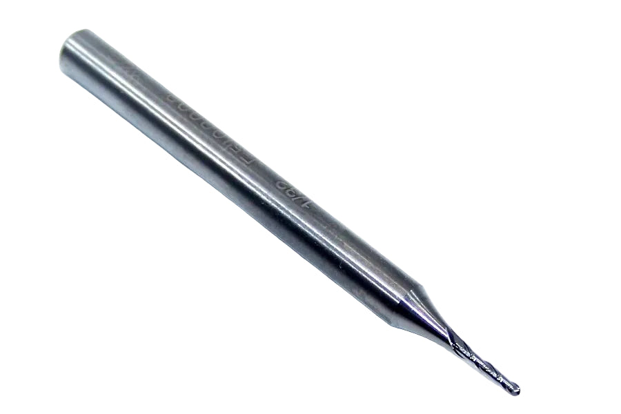 E5I02002 YG1  1/32" Carbide 2 Flute End Mill Ball End  .0312" Diameter .125" Flute 1.50" Length .125" Shank