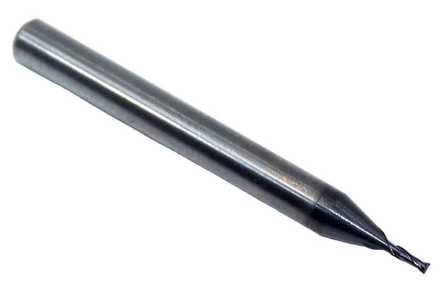 EM810010 YG1 1.00mm Carbide 2 Flute End Mill SQ AlTiN  .0394" Diameter .098" Flute  1.57" Length .157" Shank Miniature Metric