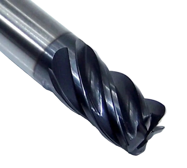EMI43901 YG1 1/4" Carbide 5 Flute End Mill TitaNox Power HPC for Hard Materials .030" Radius .250" Diameter 0.375" Flute 2.00" Length .250" Shank
