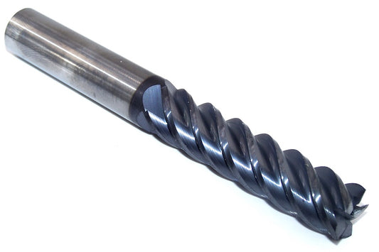 1/2" Carbide 5 Flute End Mill Square TiAlN .500" Diameter 2.00" Flute 4.00" Length .500" Shank