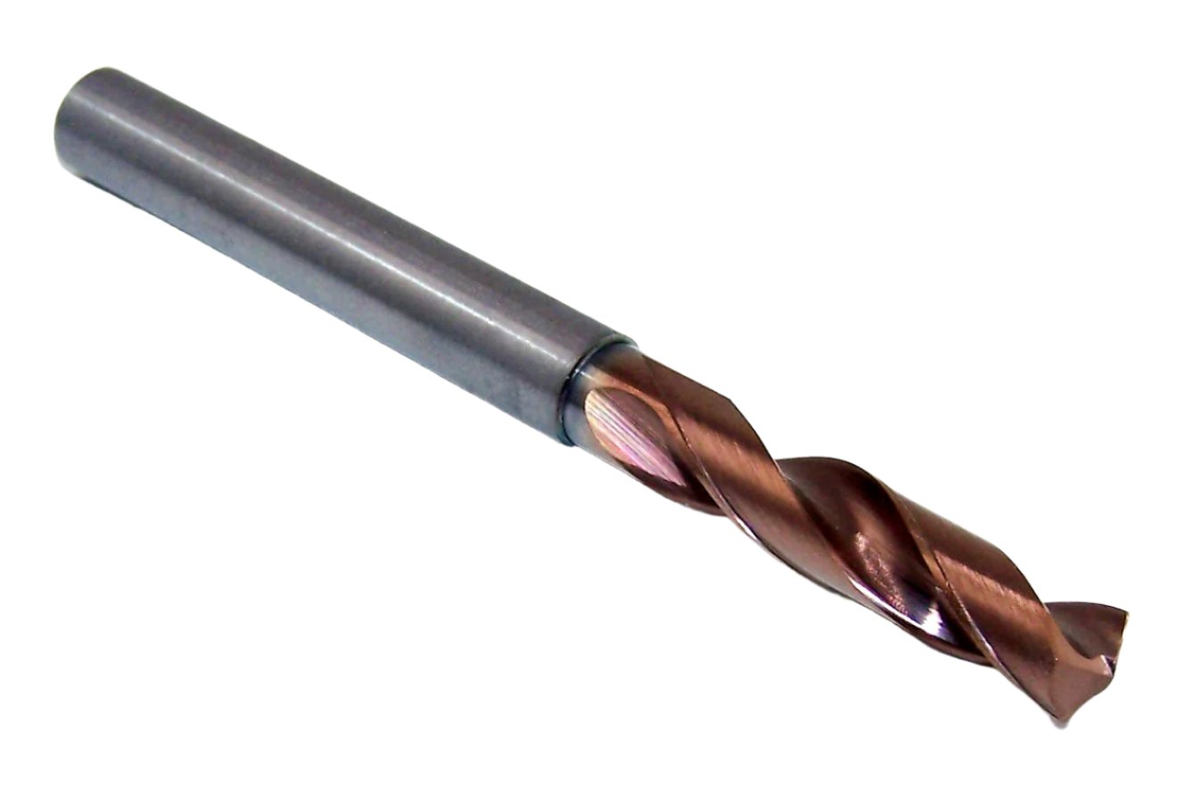 MVE0550X02S060 Mitsubishi Carbide 5.50mm Carbide Drill 2 Flute External Coolant .2165" Diameter 1.063" Flute 2.367" Length .236" Shank 140° Point