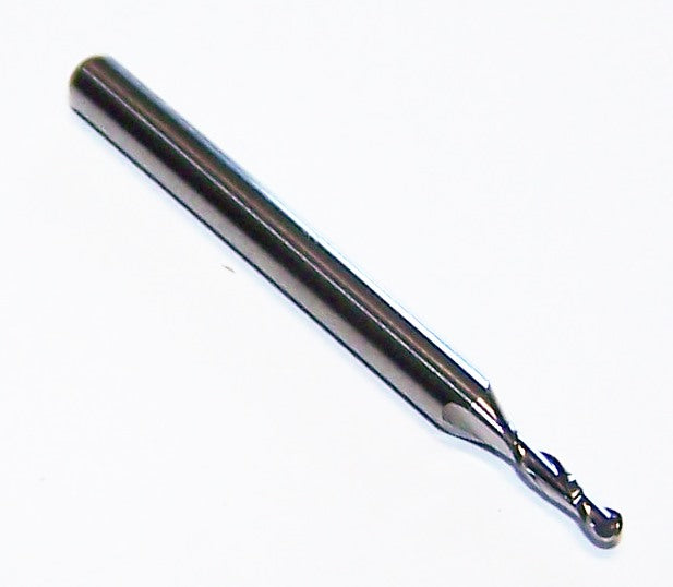 N54022 Niagara 1/16" Carbide 2 Flute End Mill Ball End 0.0630" Diameter .250" Flute 1.50" Length .125" Shank