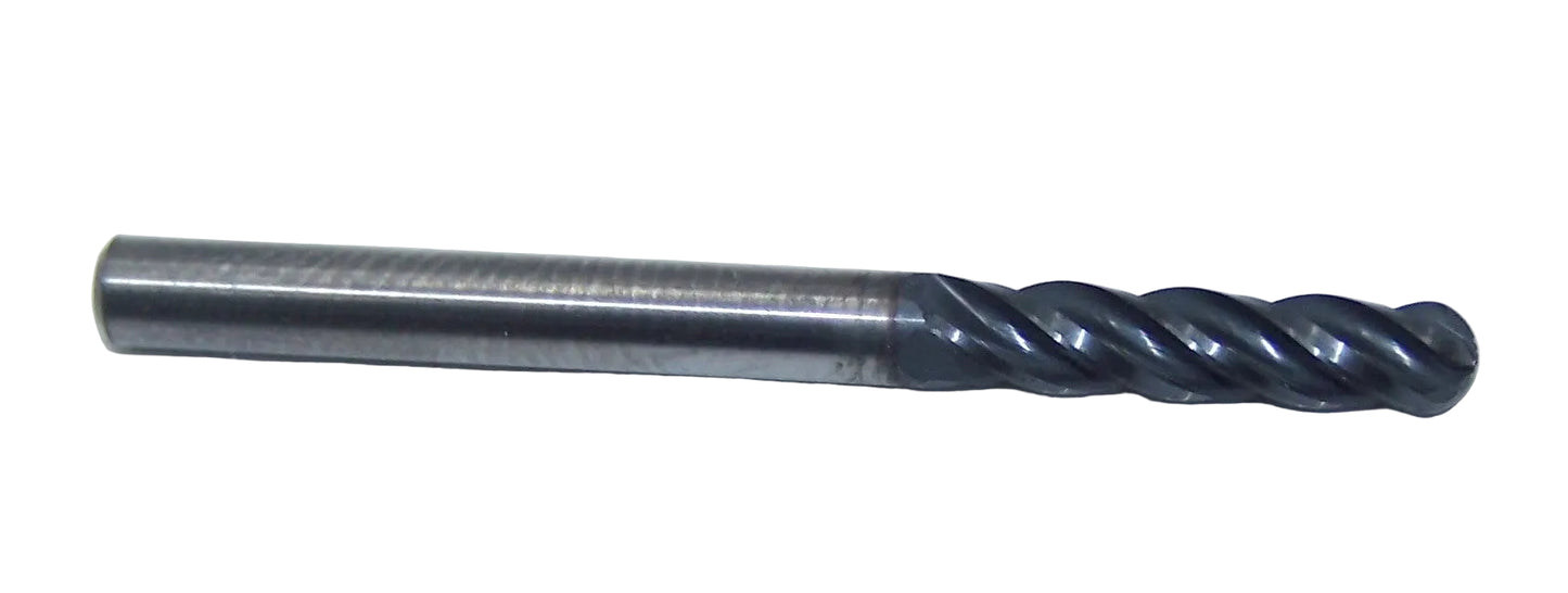 1825-1250L500 OTC 1/8" Carbide 4 Flute Ball End Mill .125" Diameter .500" Flute 1.5" Length .125" Shank