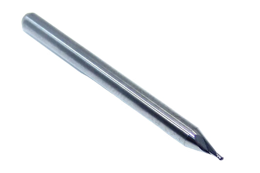 P2B00310S_1 Kyocera SGS .0310" Carbide 2 Flute End Mill Stub Flute Ball End 0.0310" Diameter .0465" Flute 1.50" Length .125" Shank