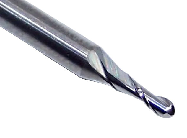 P2B00650R_1 Kyocera SGS .0650" Carbide 2 Flute End Mill Ball End 0.0650" Diameter 0.195" Flute 1.50" Length .125" Shank