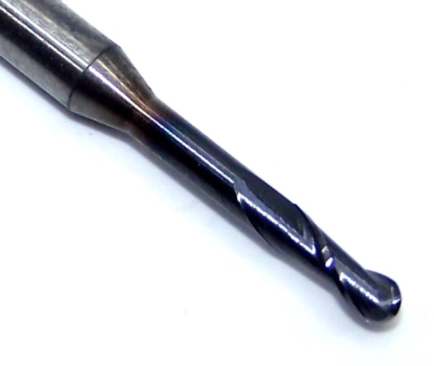 P2B00750R_7_1A Kyocera SGS .0750" Carbide 2 Flute End Mill Ball End .525" Extended Reach AltiN Coated0.0750 Diameter 0.225" Flute 1.50" Length .125" Shank