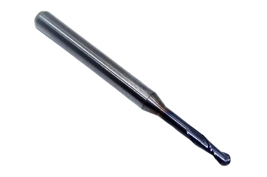 P2B00750R_7_1A Kyocera SGS .0750" Carbide 2 Flute End Mill Ball End .525" Extended Reach AltiN Coated0.0750 Diameter 0.225" Flute 1.50" Length .125" Shank