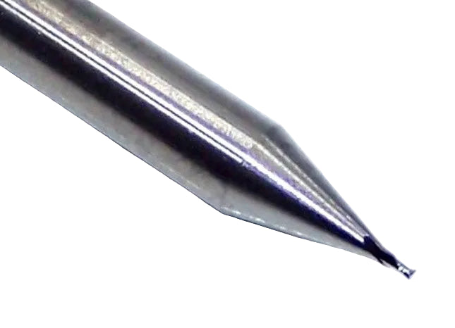 P2S00156S_1 Kyocera SGS 1/64" Carbide 2 Flute End Mill Square End 0.0156 Diameter 0.024" Flute 1.50" Length .125" Shank