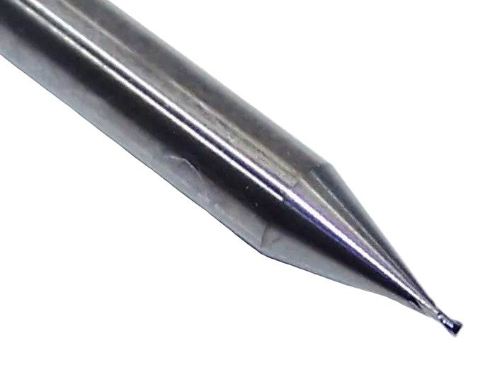 P2S00170S_1 Kyocera SGS .0170" Carbide 2 Flute End Mill Square End 0.0170" Diameter 0.0256" Flute 1.50" Length .125" Shank