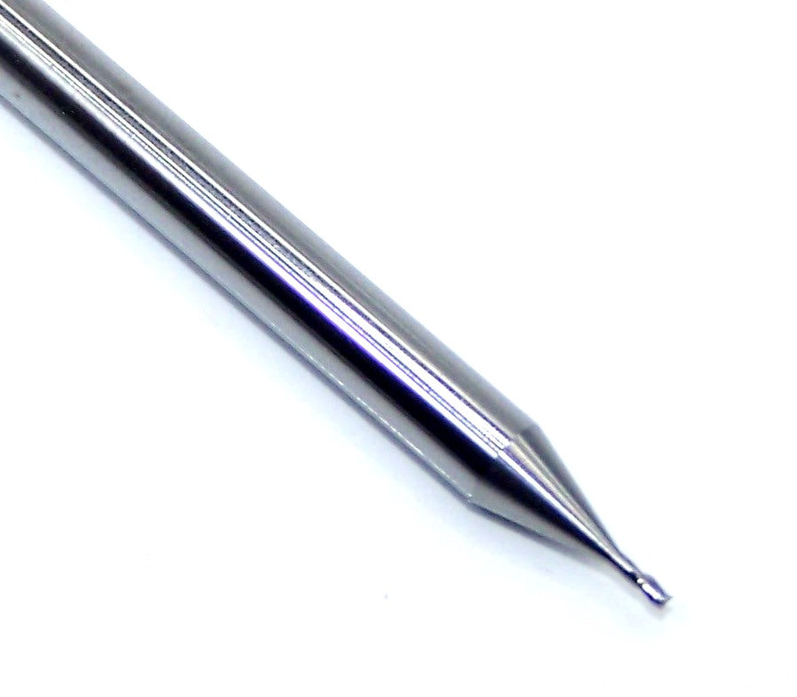 P3S00250S_3_1 Kyocera SGS 0.025" Carbide 3 Flute End Mill Square End Long Shank 0.0250" Diameter 0.037" Flute 2.50" Length .125" Shank