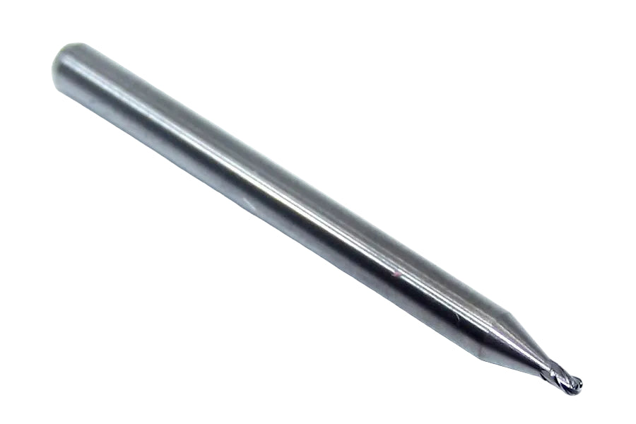 P4C00469S015_1 Kyocera SGS 3/64" Carbide 4 Flute End Mill .015" Radius End 0.0469" Diameter 0.070" Flute 1.50" Length .125" Shank