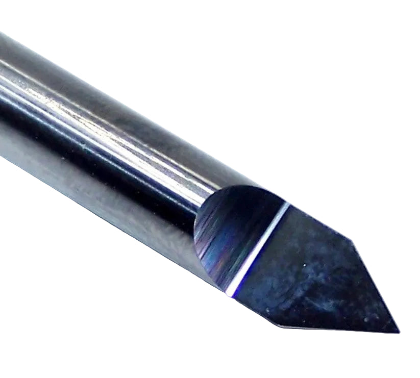 RSC-250-1 Micro100 1/4" Carbide Half Round Engraving Bit 60° Point 1 Flute .250" Diameter 2.50" Length .250" Shank