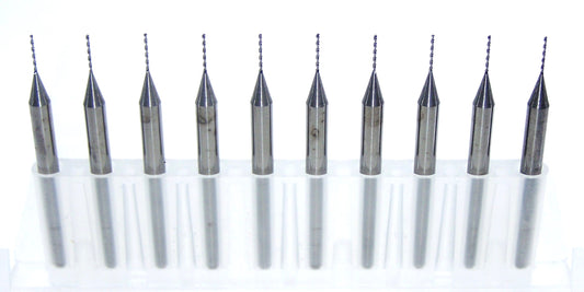 SD40 0187 Kyocera .0187" Carbide 2 Flute Drill Micro Medical .0187" Diameter 0.150" Flute 1.5" Length 0.125" Shank 130° Point (pack of 10)