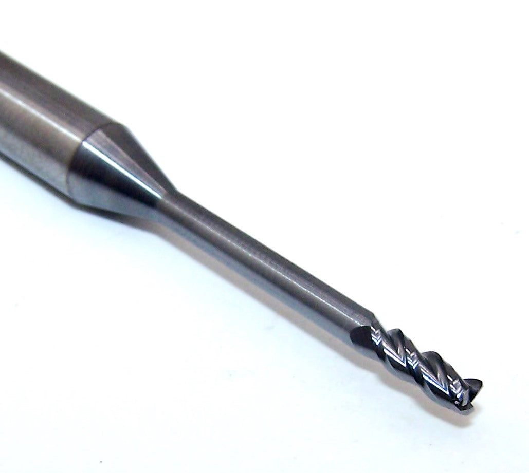 T0984O295ECR2 Kyocera Microtools 2.50mm Carbide 3 Flute End Mill .0118" Radius .980" Reach Coated .0984" Diameter .295" Flute 3.00" Length .236"shank Titan Series