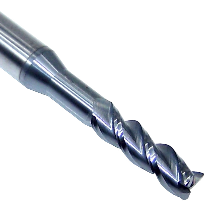 T1875O625ERC Kyocera Microtools 3/16" Carbide 3 Flute End Mill 0.015" Radius 0.938" Reach AX Coated  0.1875" Diameter 0.625" Flute 2.5" Length 0.25" Shank Titan Series