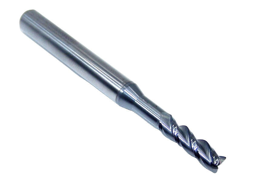 T1875O625ERC Kyocera Microtools 3/16" Carbide 3 Flute End Mill 0.015" Radius 0.938" Reach AX Coated  0.1875" Diameter 0.625" Flute 2.5" Length 0.25" Shank Titan Series