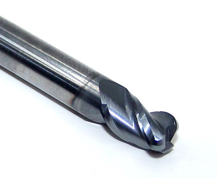 T2362O354CR5 Kyocera Microtools 6.00mm Carbide 3 Flute End Mill Stub Flute .059" Radius Coated .2362" Diameter .354" Flute 2.50" Length .236"shank Titan Series