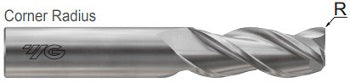 E5G97902 YG1 1/8" Carbide 3 Flute End Mill ALU-POWER HPC for Aluminum .010" Radius .1250" Diameter .375" Flute 1.50" OAL .125" Shank