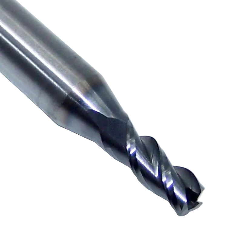 T1562O375CR Kyocera Microtools 5/32" Carbide 3 Flute End Mill 0.015" Radius AX Coated  0.1562" Diameter 0.375" Flute 2.5" Length 0.25" Shank Titan Series