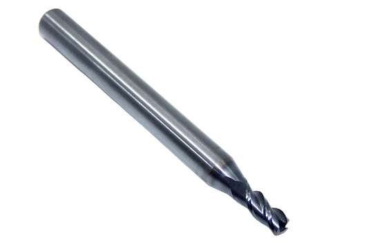 T1562O375CR Kyocera Microtools 5/32" Carbide 3 Flute End Mill 0.015" Radius AX Coated  0.1562" Diameter 0.375" Flute 2.5" Length 0.25" Shank Titan Series